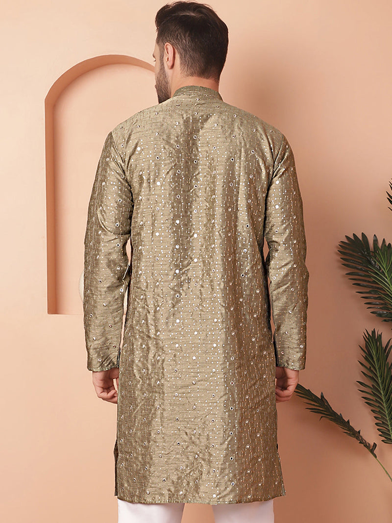 Men's Embroidered Mirror Work Kurtas