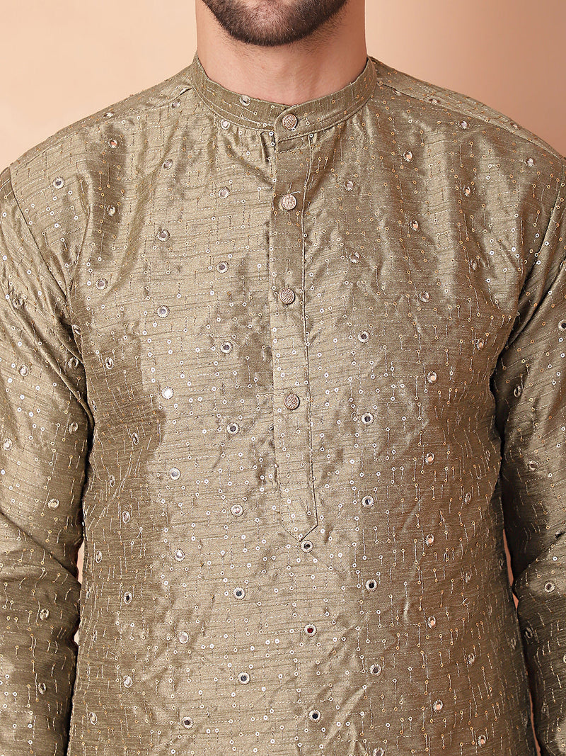 Men's Embroidered Mirror Work Kurtas