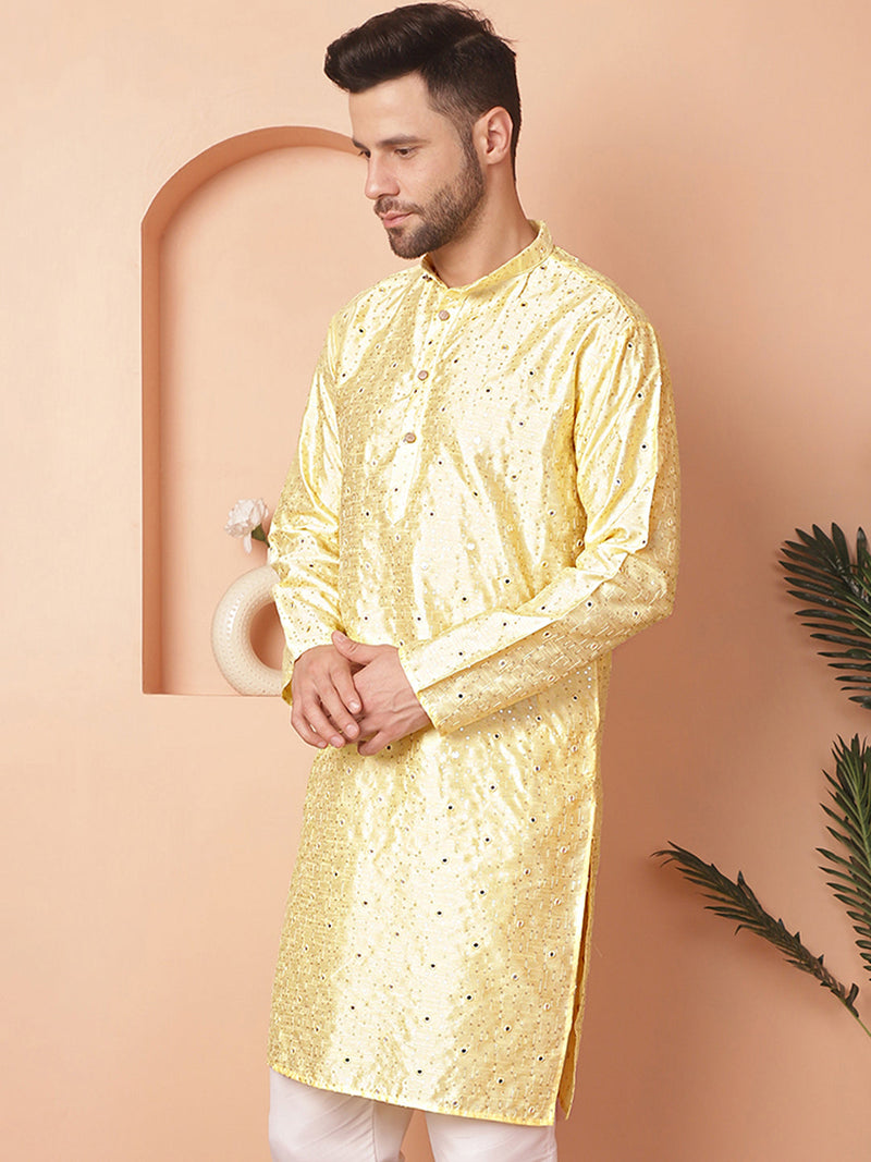 Men's Embroidered Mirror Work Kurtas