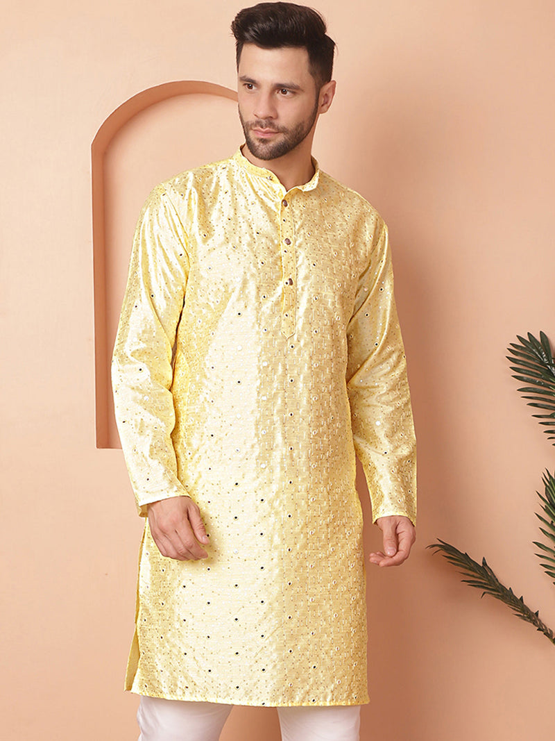 Men's Embroidered Mirror Work Kurtas