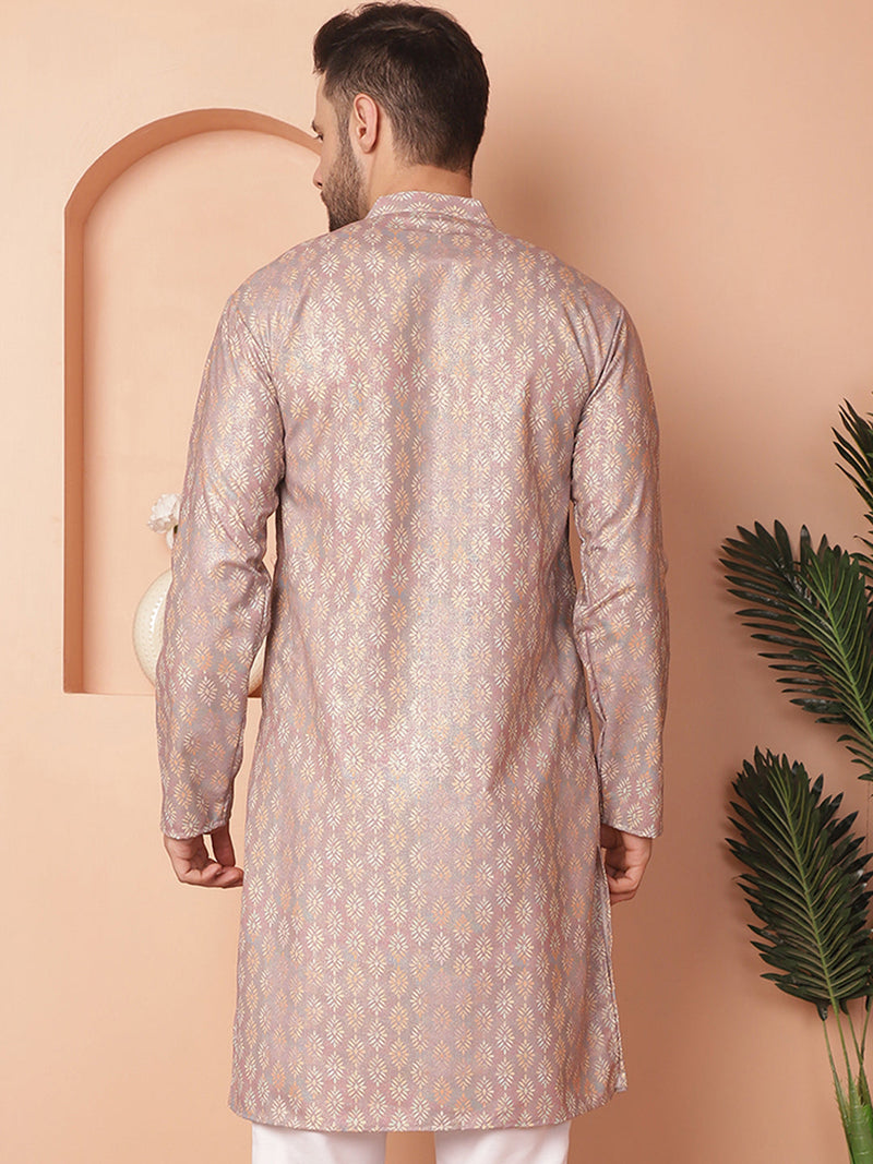 Peach Foil Printed Kurtas