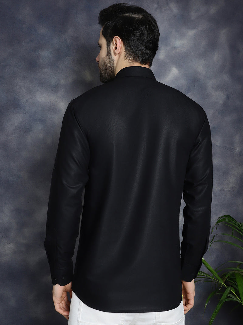 Men's Black Solid Short Kurtas ( KO 5037Black )