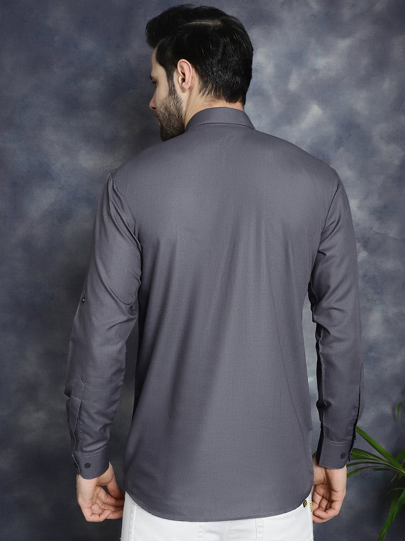 Men's Grey Solid Short Kurtas ( KO 5037Grey )