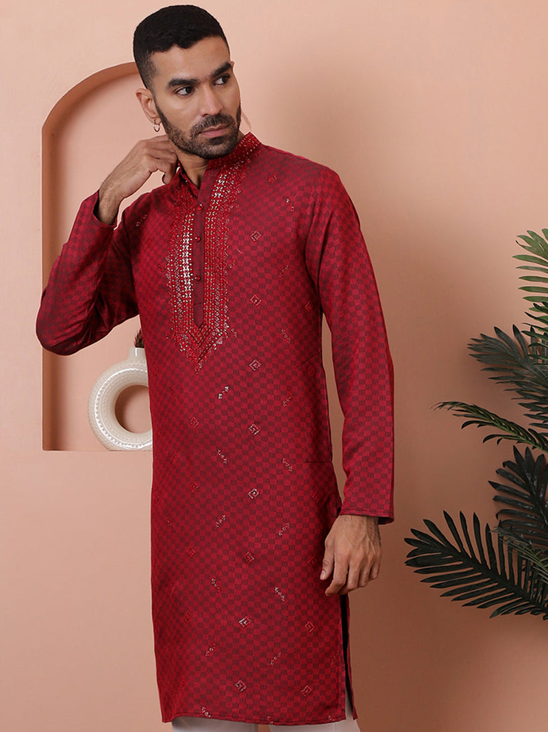 Men's Sequins Embroidered Kurtas