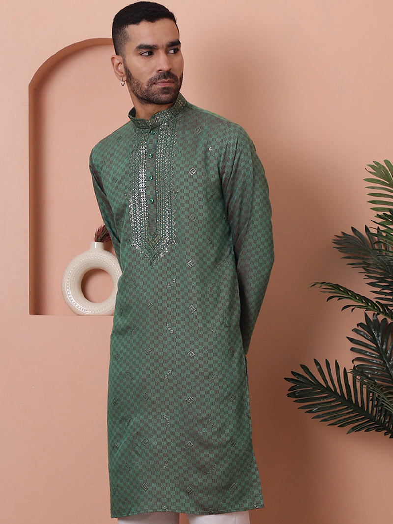 Men's Sequins Embroidered Kurtas