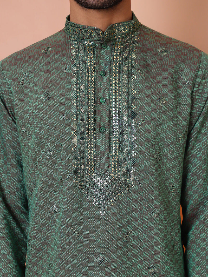 Men's Sequins Embroidered Kurtas