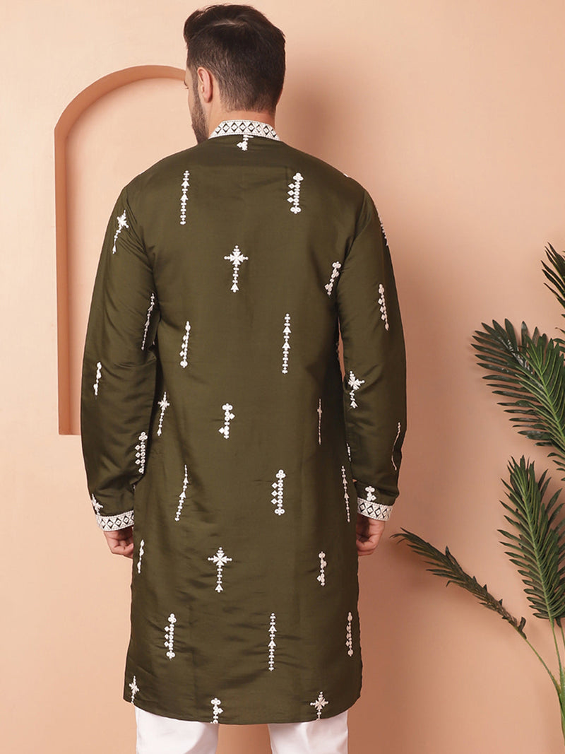 Men's Collar Chikankari Embroidered Kurtas