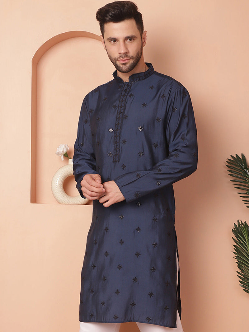 Men's Collar Chikankari Embroidered Kurtas