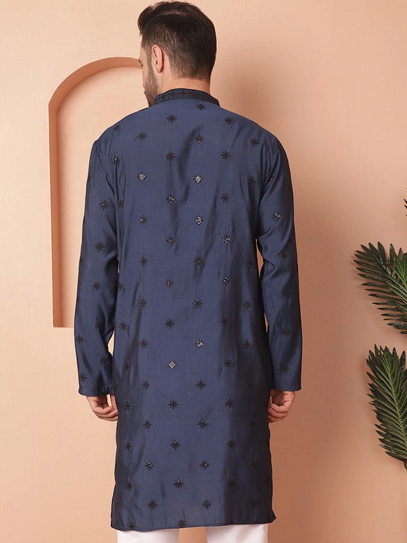 Men's Collar Chikankari Embroidered Kurtas