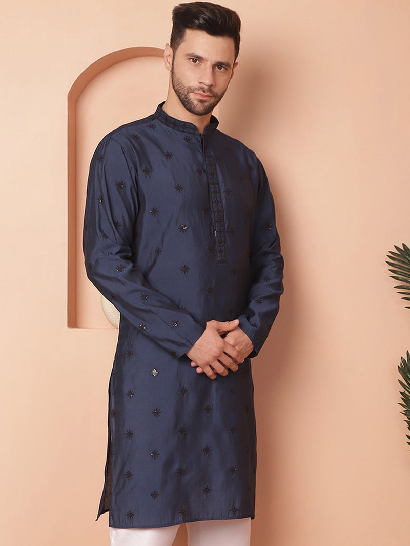 Men's Collar Chikankari Embroidered Kurtas