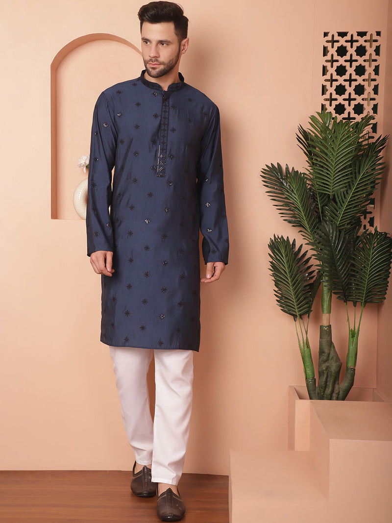 Men's Collar Chikankari Embroidered Kurtas