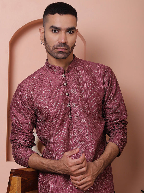 Men's Embroidered and Sequins Kurtas