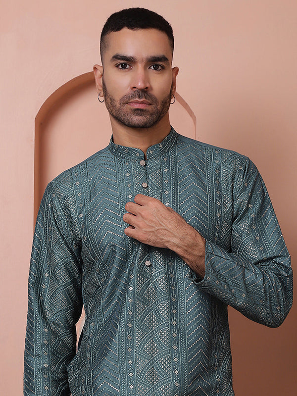 Men's Embroidered and Sequins Kurtas