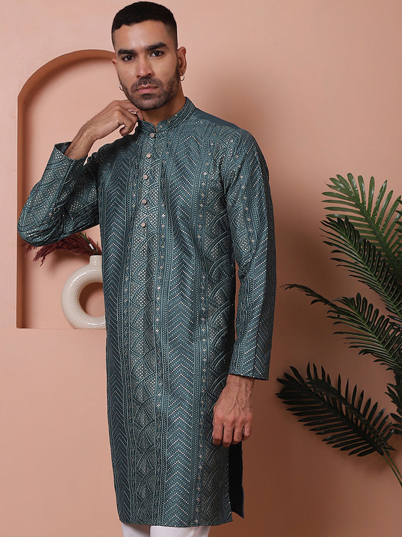 Men's Embroidered and Sequins Kurtas