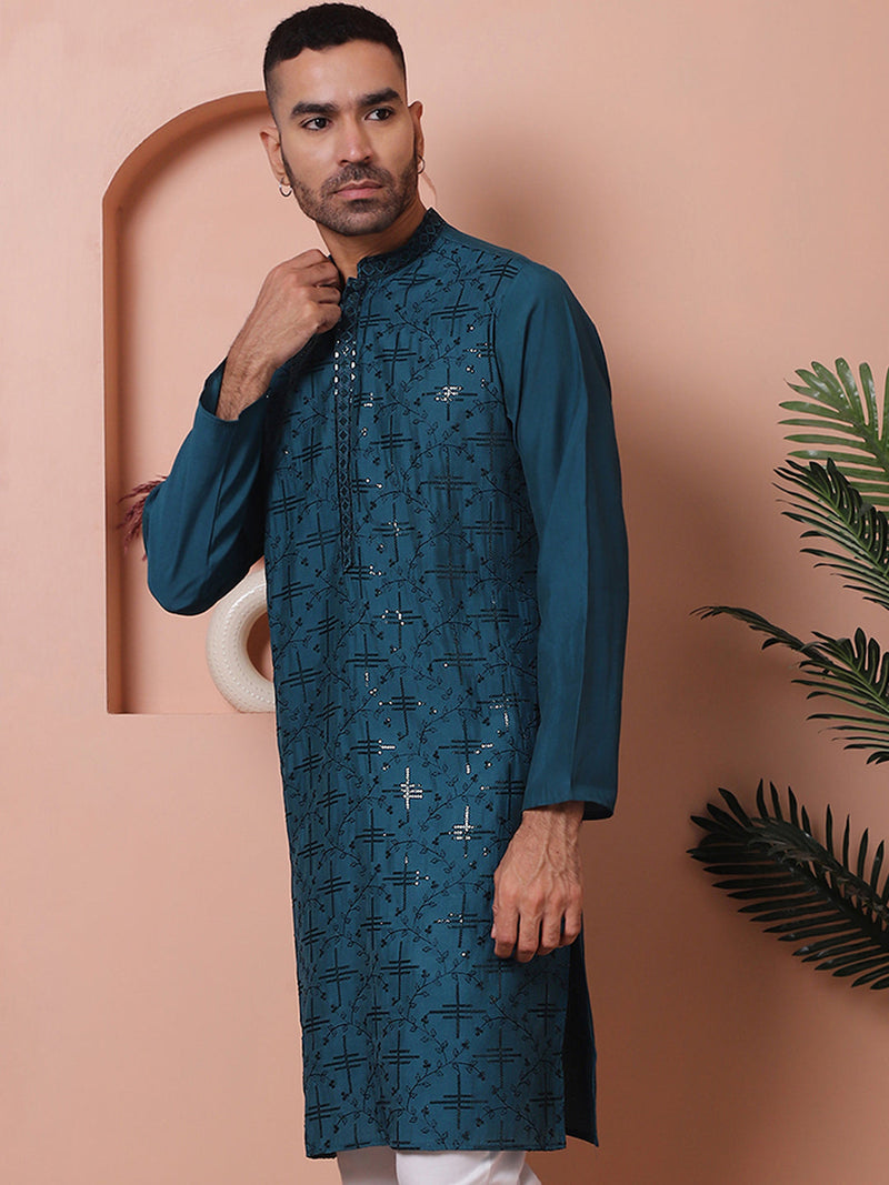 Men's Embroidered and Sequins Kurtas