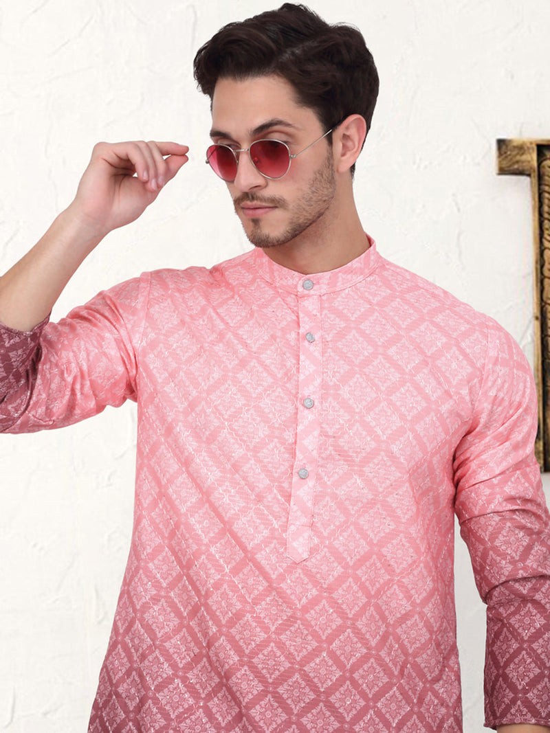 Men's Ombre Pure Cotton Straight Kurta