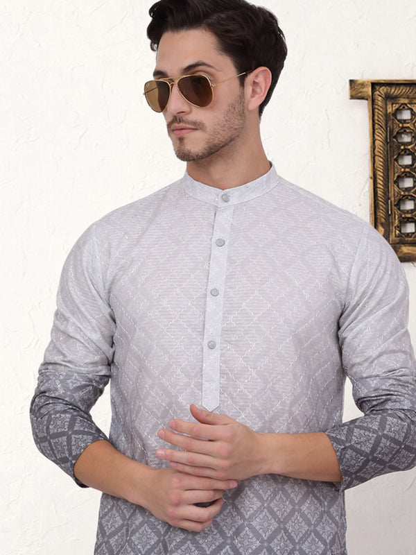 Men's Ombre Pure Cotton Straight Kurta