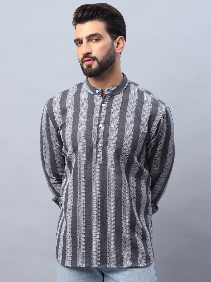 Woven Design Cotton Short kurta for Men