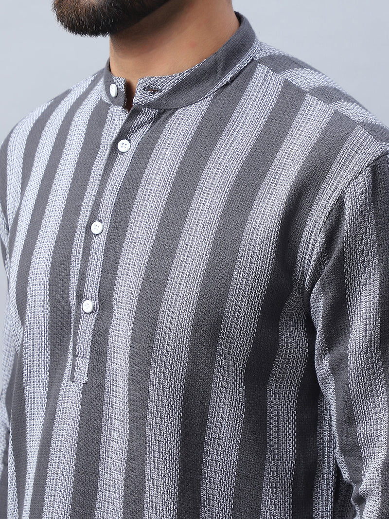 Woven Design Cotton Short kurta for Men