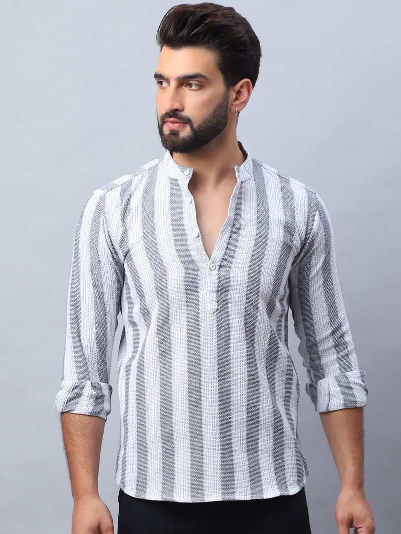 Woven Design Cotton Short kurta for Men