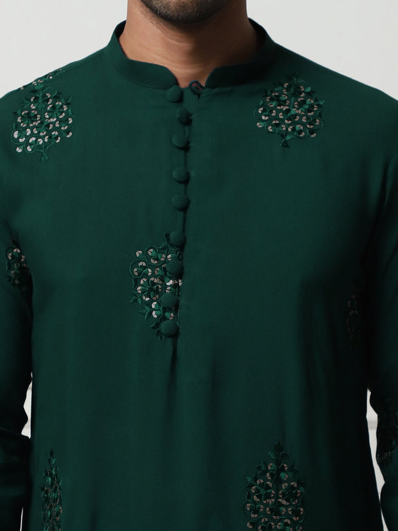 Embroidered Viscose Rayon Straight Kurtas