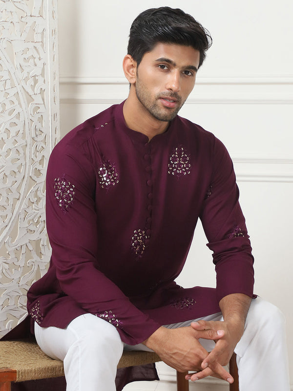 Embroidered Viscose Rayon Straight Kurtas