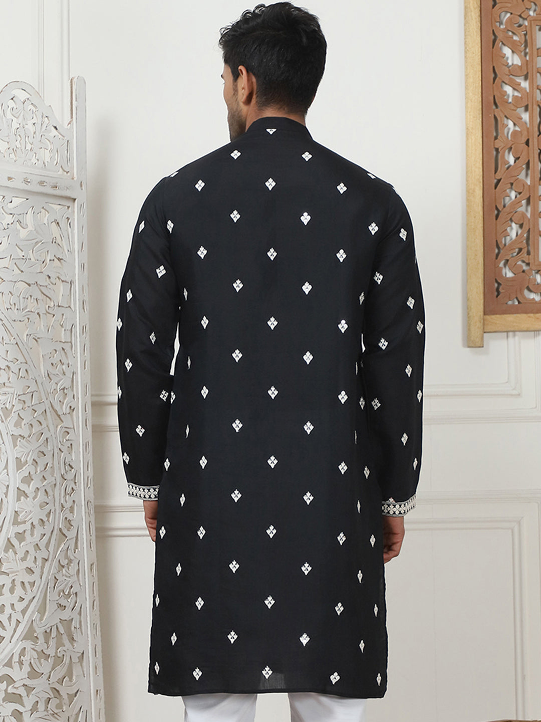 Embroidered & Sequin Cotton Blend Kurtas