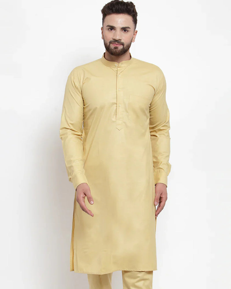 Jompers Men Beige Solid Kurta Only ( KO 592 Beige )