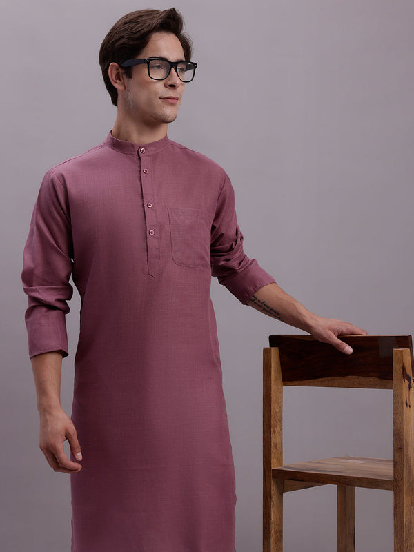 Jompers Men's Cotton Solid Kurtas