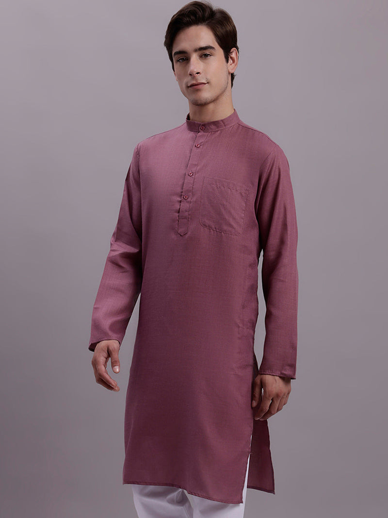 Jompers Men's Cotton Solid Kurtas