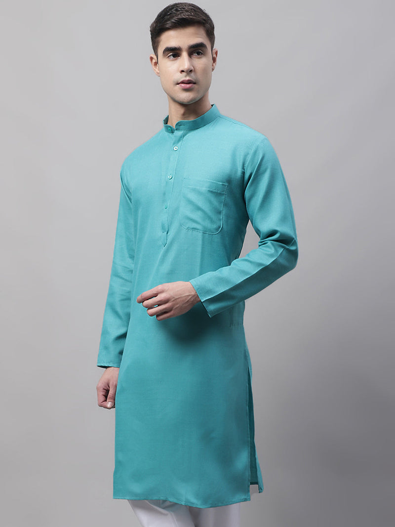 Jompers Men's Cotton Solid Kurtas