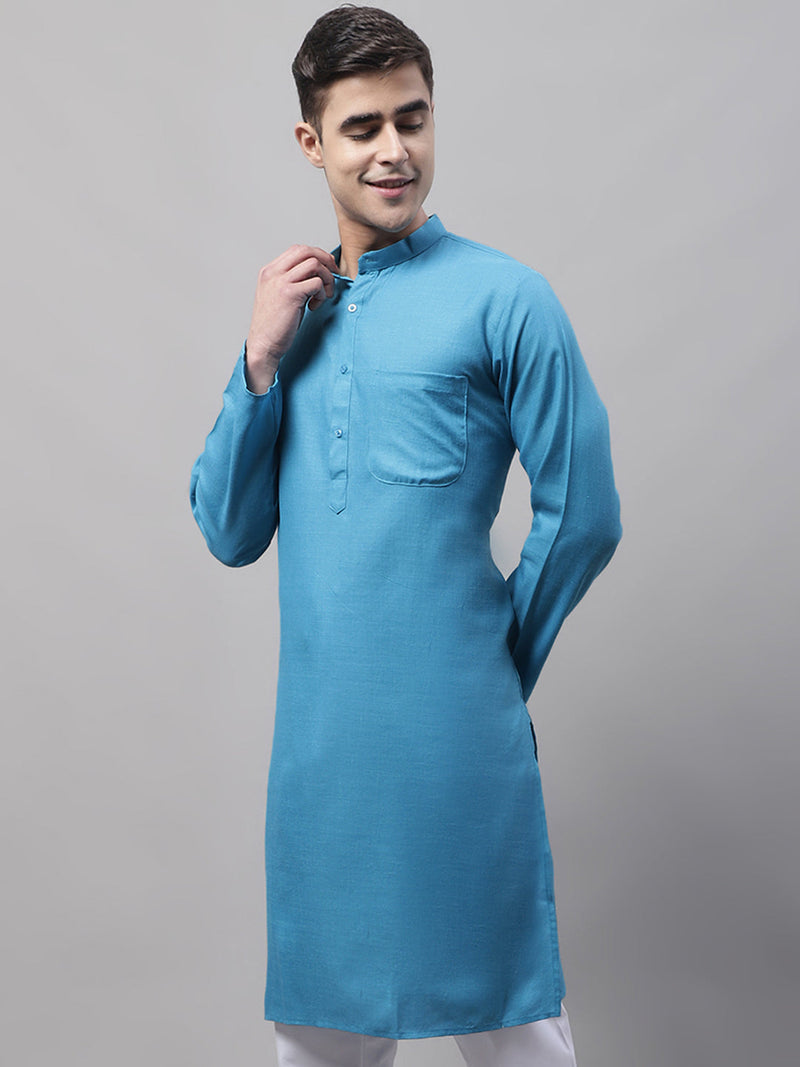 Jompers Men's Cotton Solid Kurtas