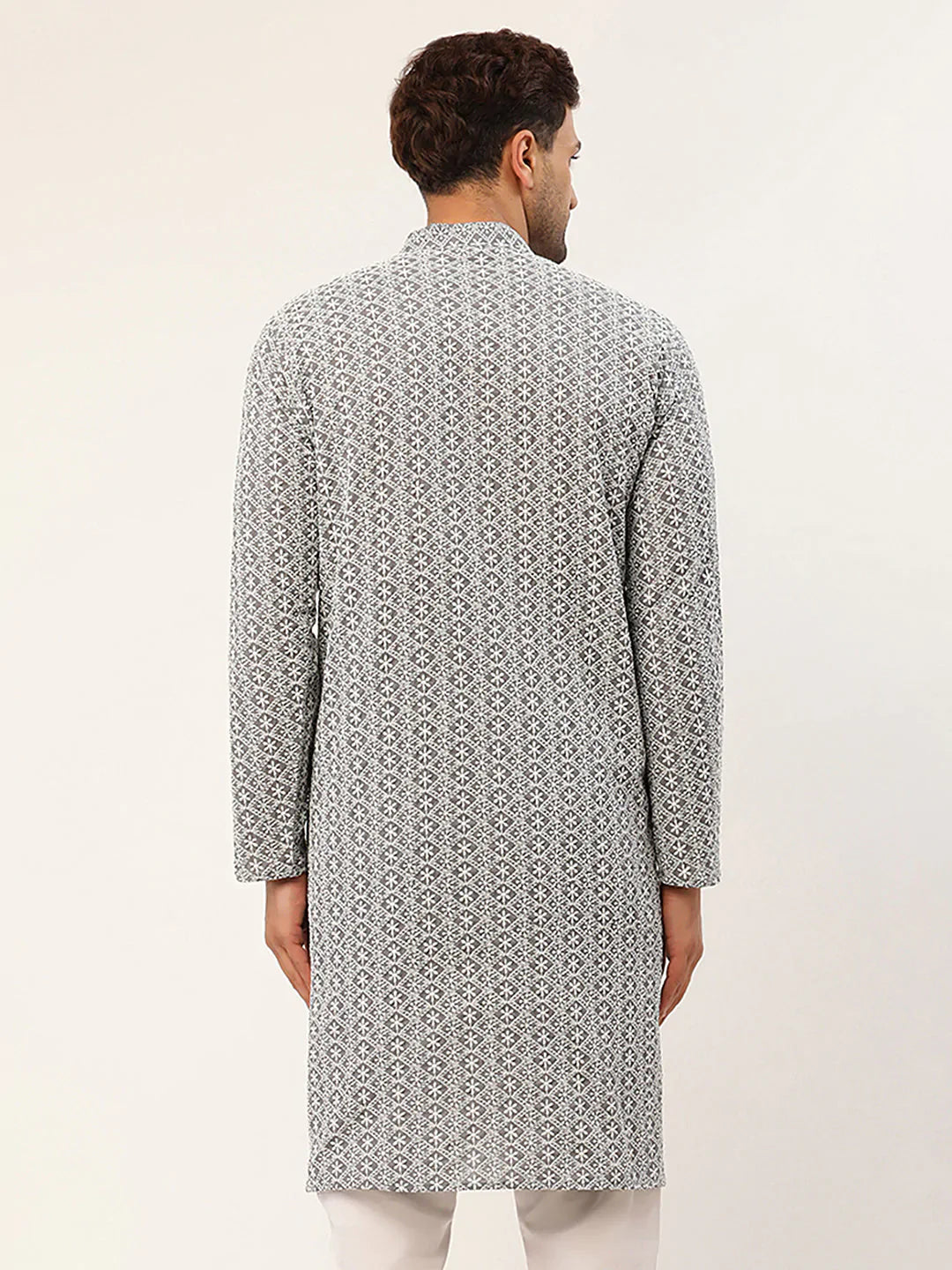 Jompers Men's Embroiderd Kurtas ( KO 626 Grey )