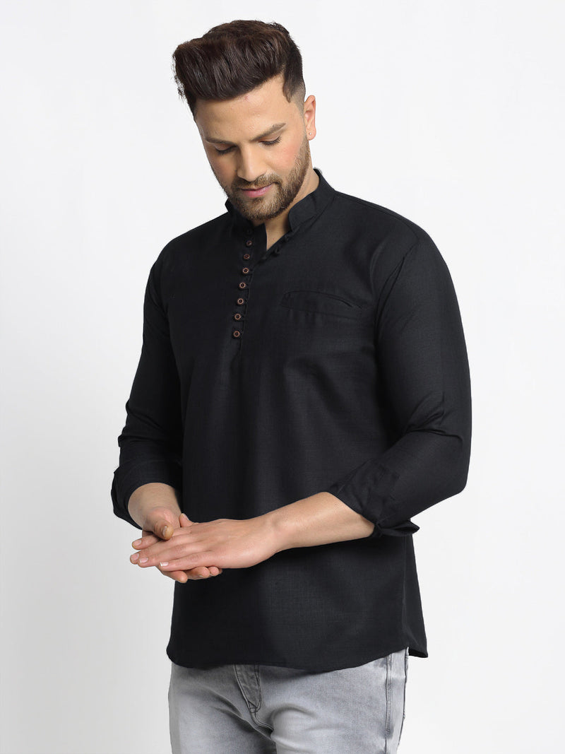 Men's Cotton Solid Short Kurtas