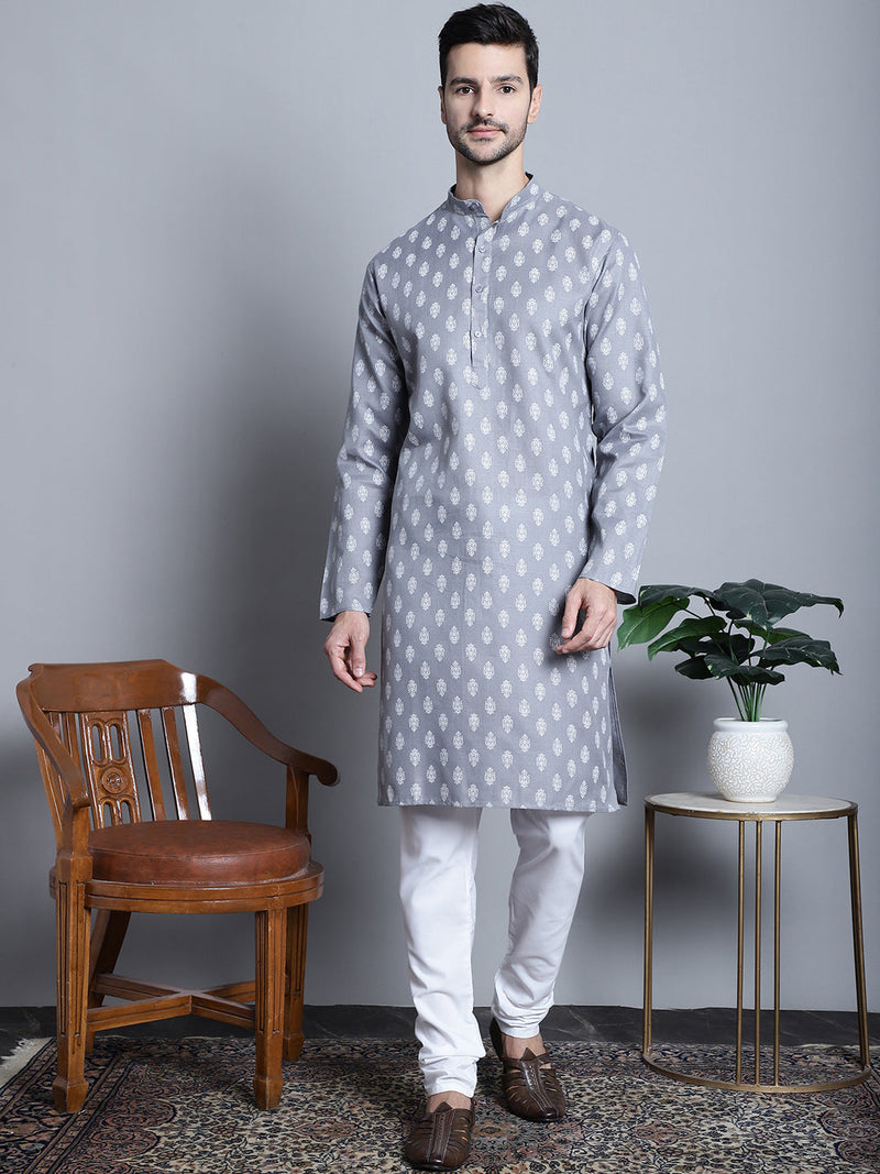 Men's Cotton Floral printed Kurta Only