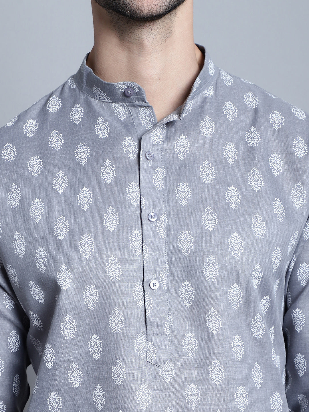 Men's Cotton Floral printed Kurta Only