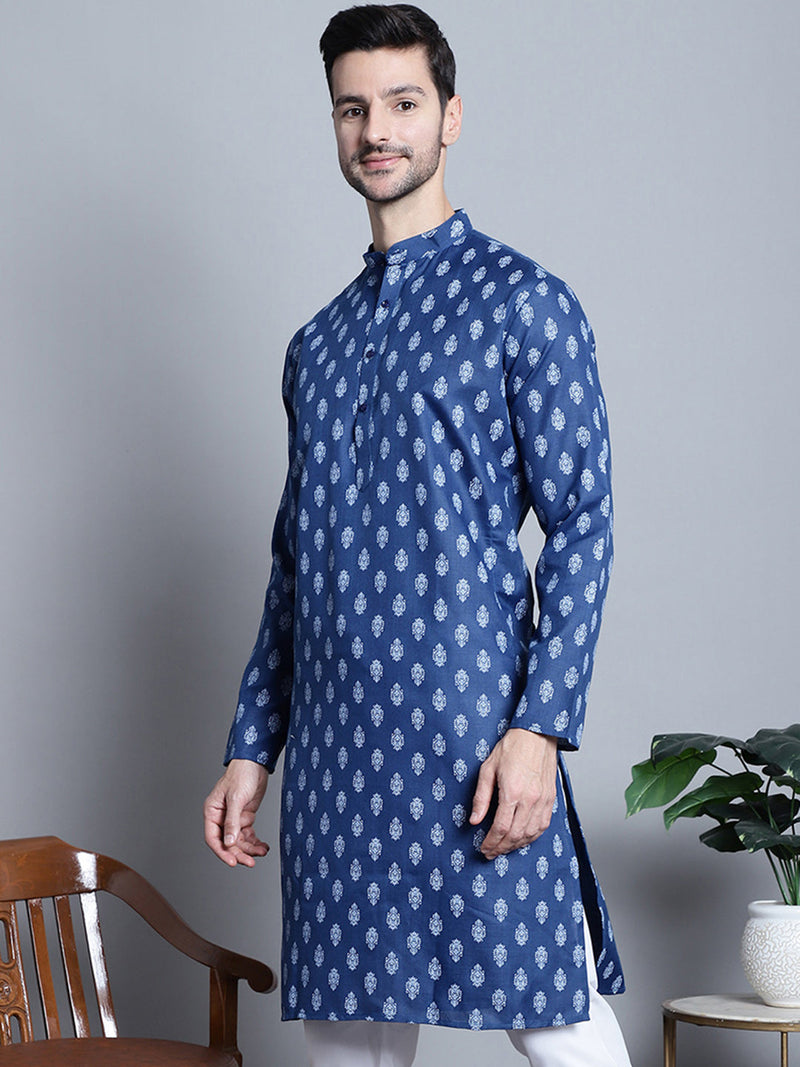 Men's Cotton Floral printed Kurta Only