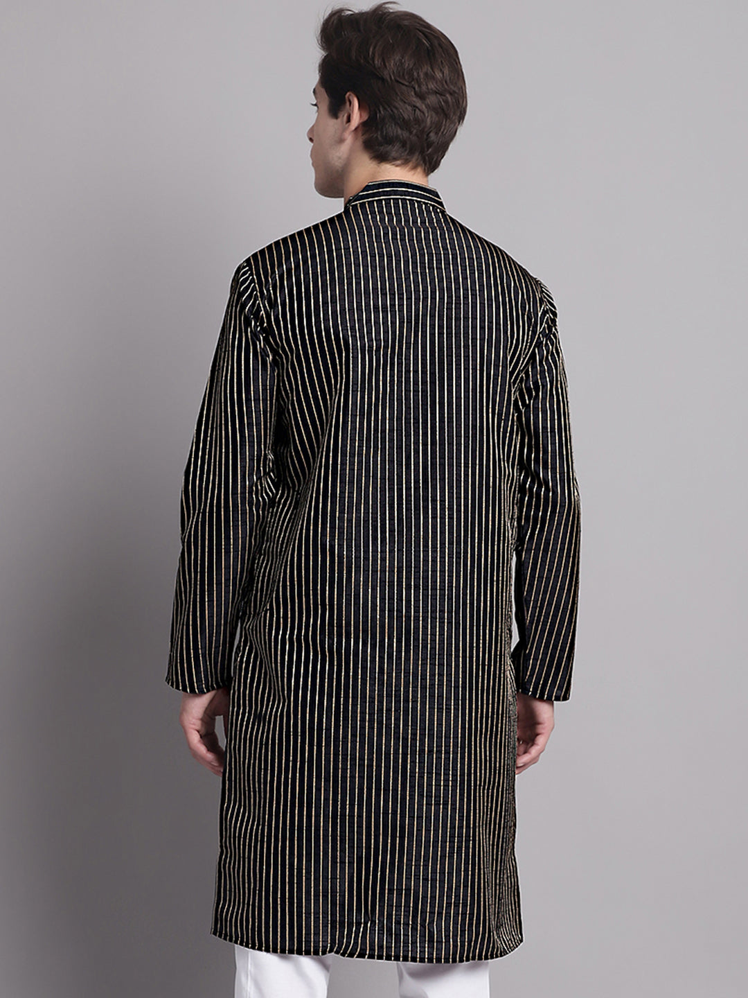 Men Black Embroidered Design Kurta