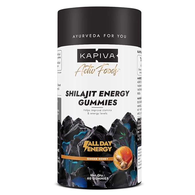 Kapiva Himalayan Shilajit Gummies | 225mg Shilajit/Gummy | Ginger Honey Flavour | NABL-Certified Gummy | Boosts Energy Levels, Endurance & Stamina | No Added Sugar | Gelatin Free