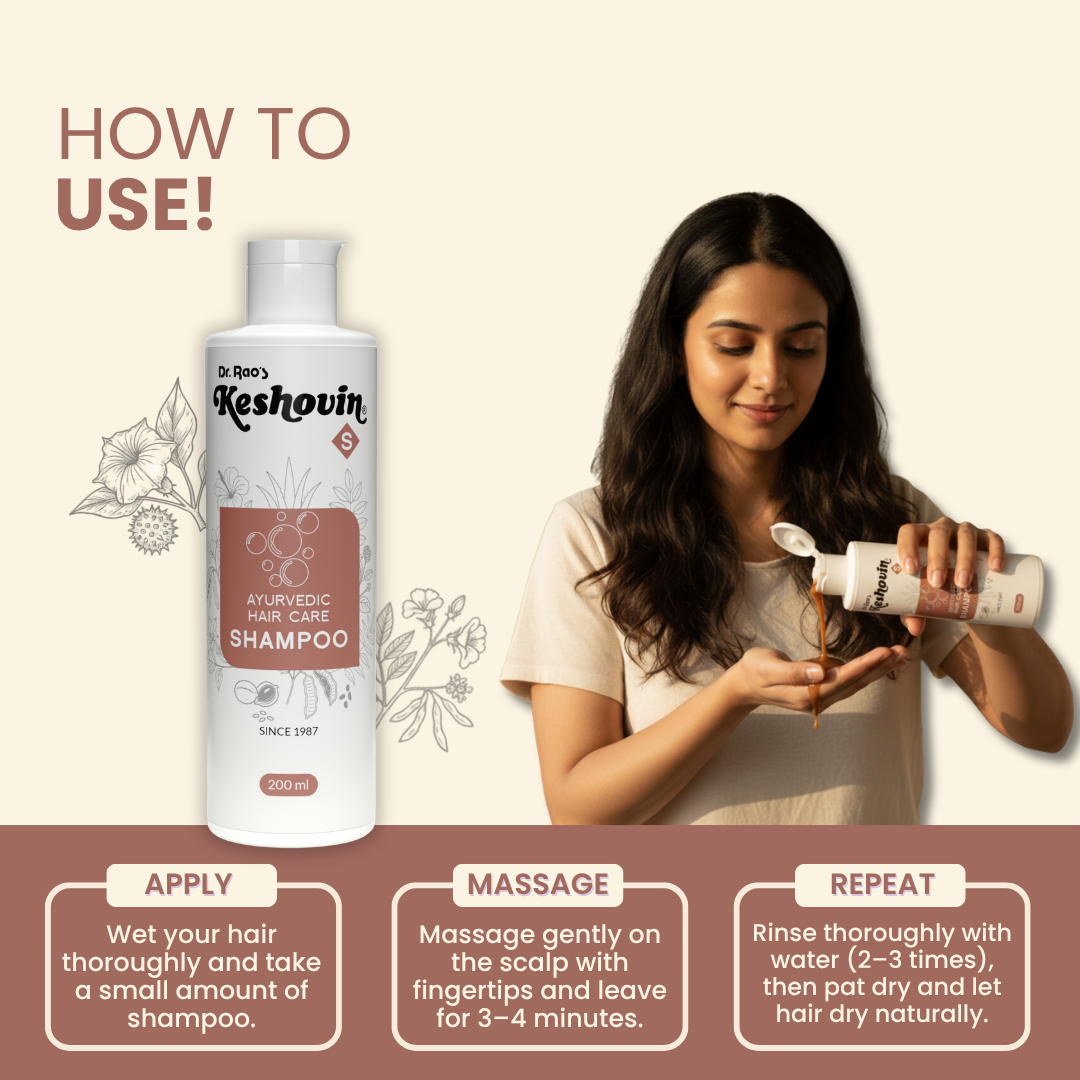 Dr. Rao's Keshovin Herbal Ayurvedic Hair Shampoo For Healthy Scalp And Hair Growth