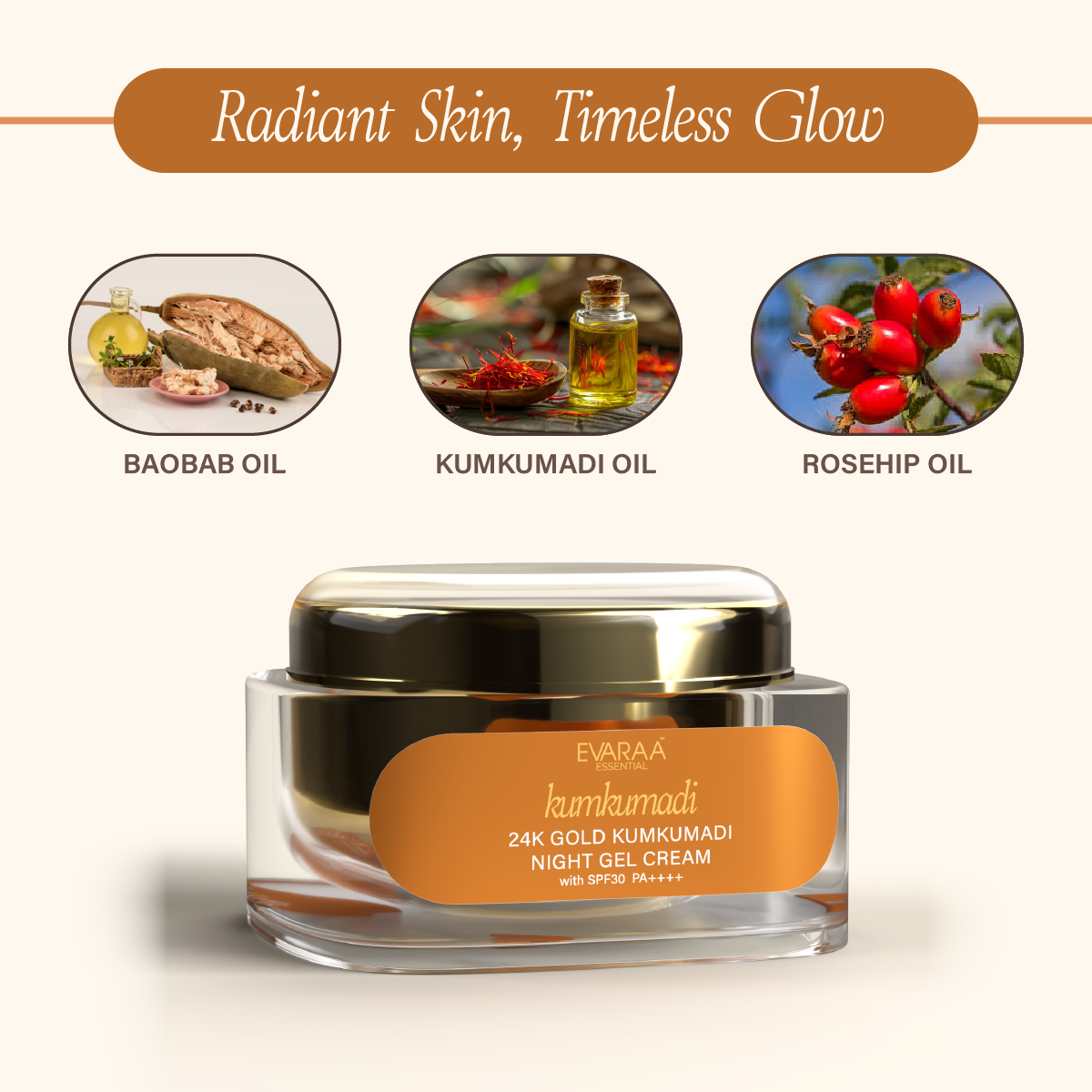 Evaraa Essential 24k Gold Kumkumadi Cream