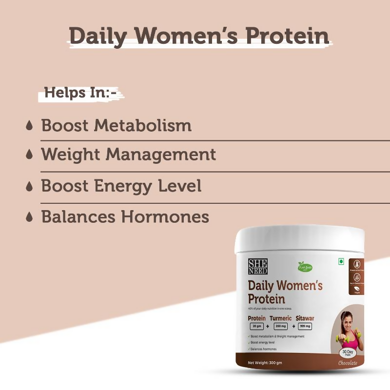 SheNeed Plant Based Daily Women’s Protein Drink With 21+ Nutrients For Women