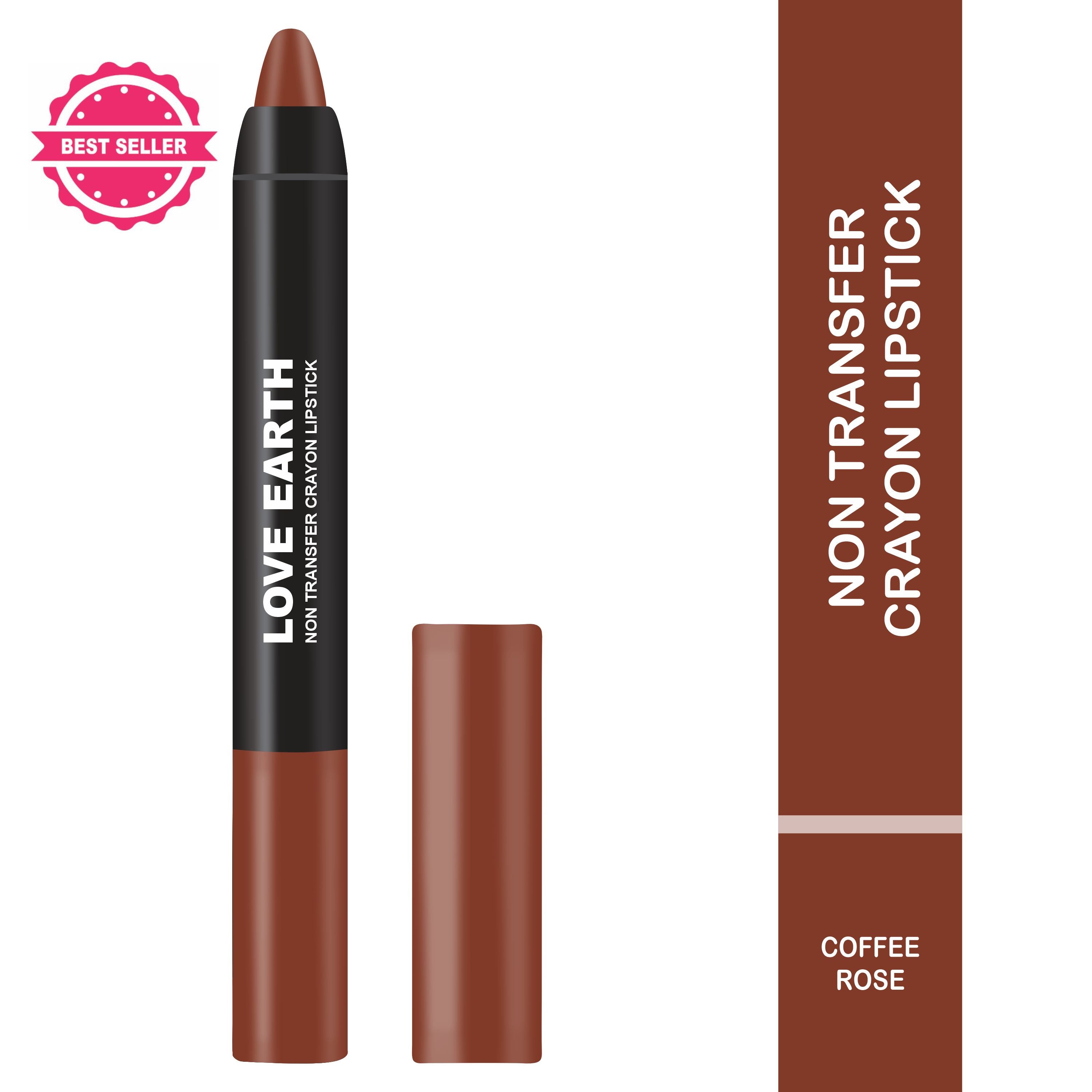 Love Earth Non Transfer Crayon Lipstick-Coffee Rose
