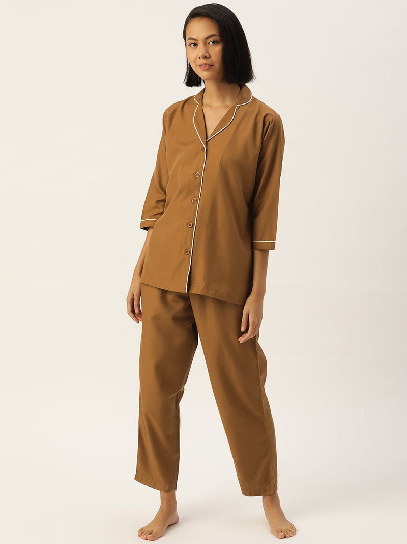 Indian Needle Women Brown Night suit