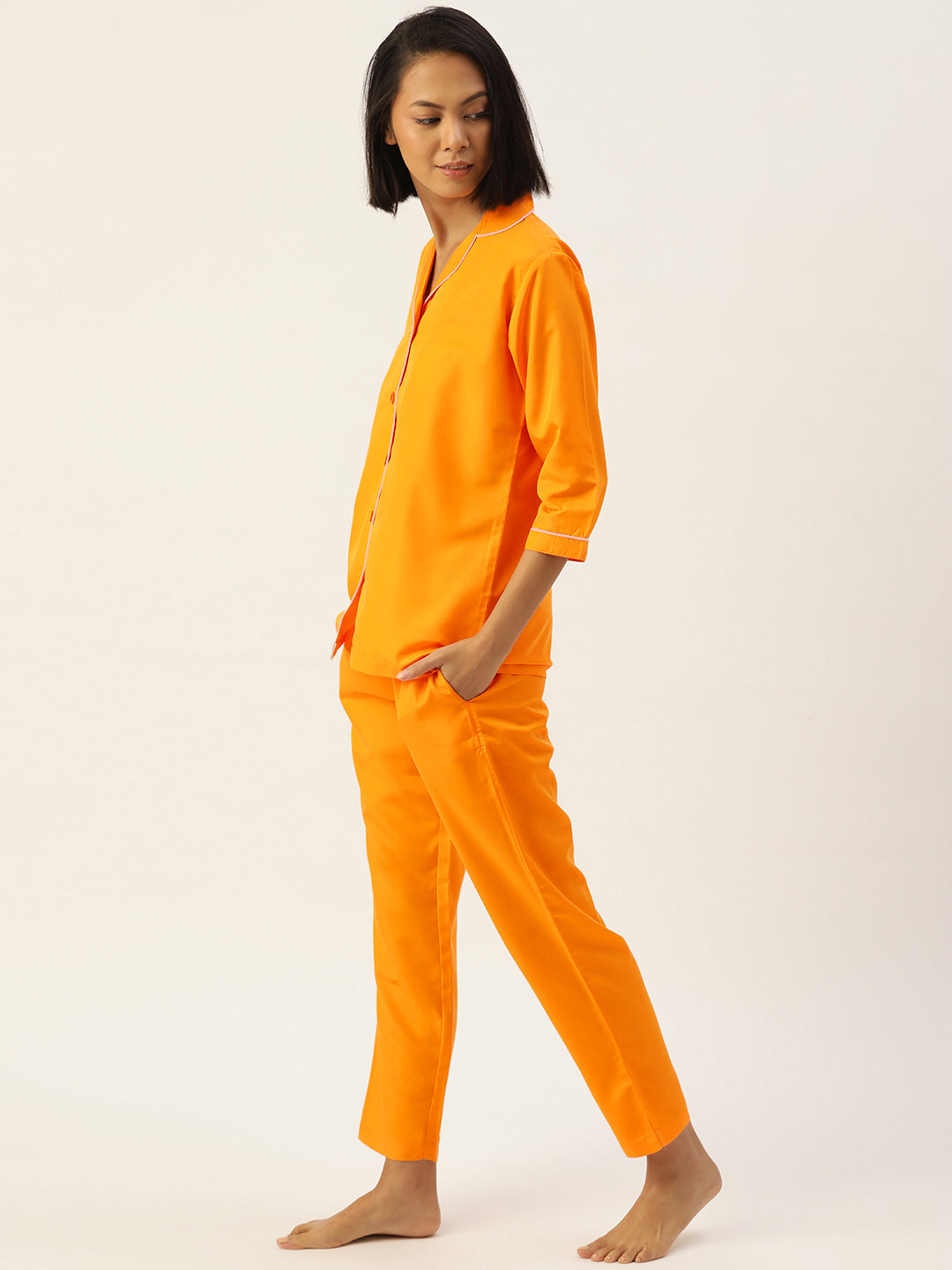 Indian Needle Women Mustard Night suit