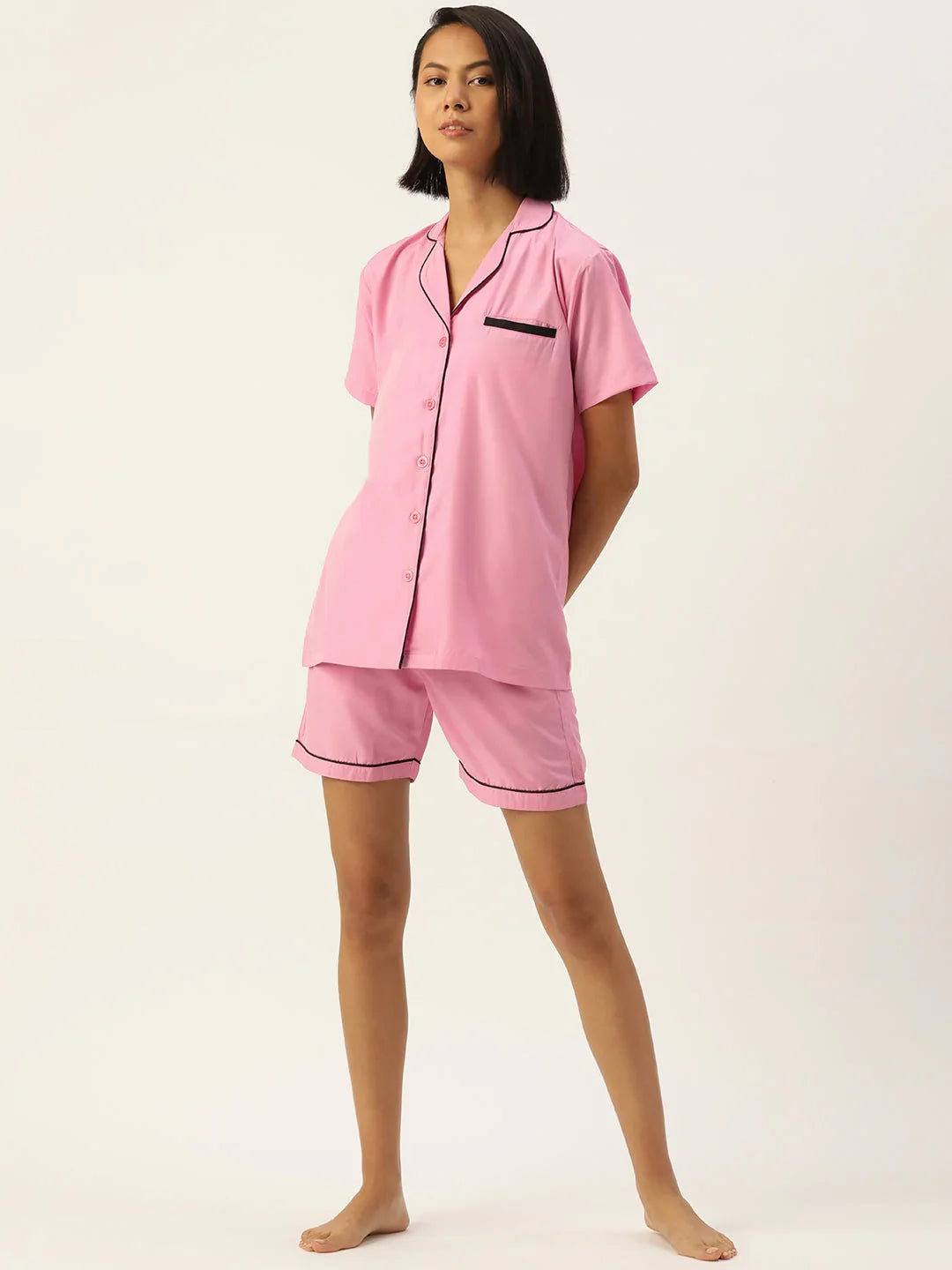 Jainish Women Pink Night suit ( LNS 002Pink )