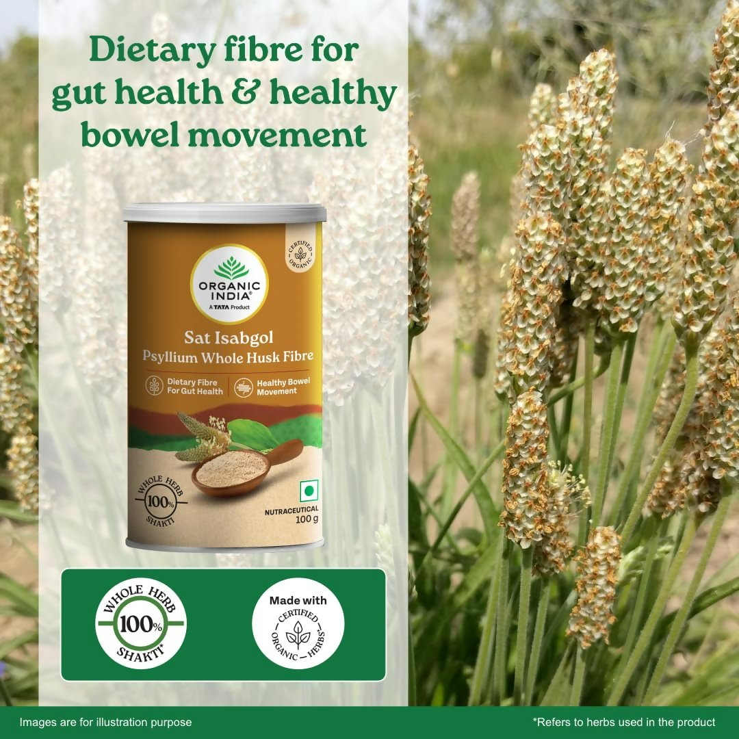 Organic India Sat Isabgol Psyllium Whole Husk Powder