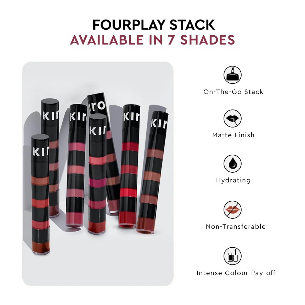 Kiro Four Play Non-Stop Airy Matte Liquid Lip Stack – Paramount Pink