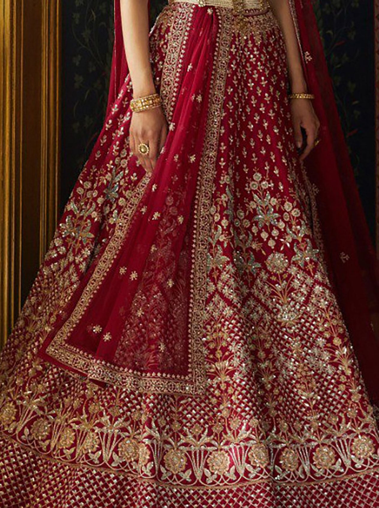 Aastha fashion off maroon Lehenga Choli with two tone tafeta satin silk fabric blouse fabric