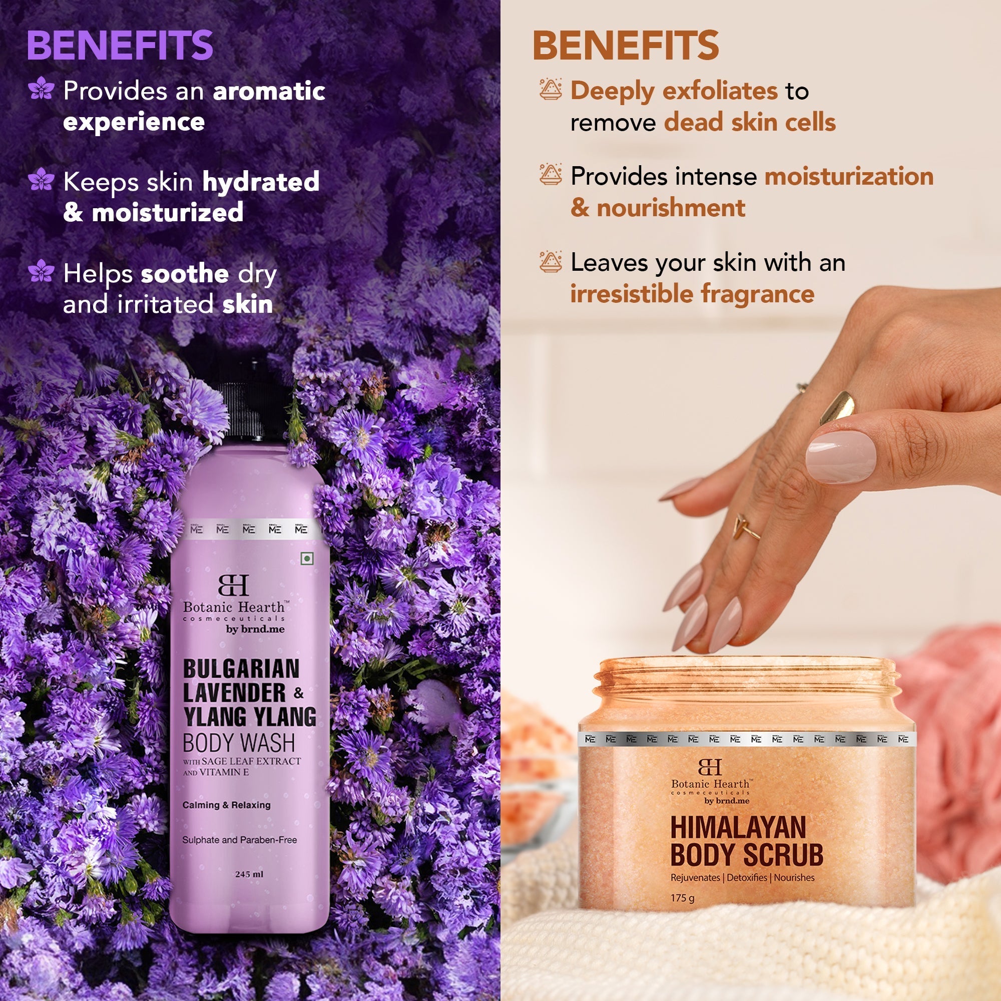 Botanic Hearth Bulgarian Lavender Bodywash & Himalayan Scrub